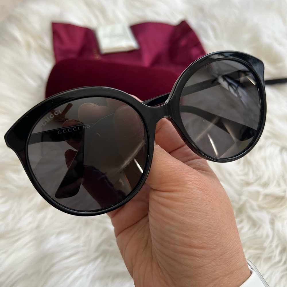 Gucci Round Sunglasses GG0257S 001 Black/Gold 59 19-145
